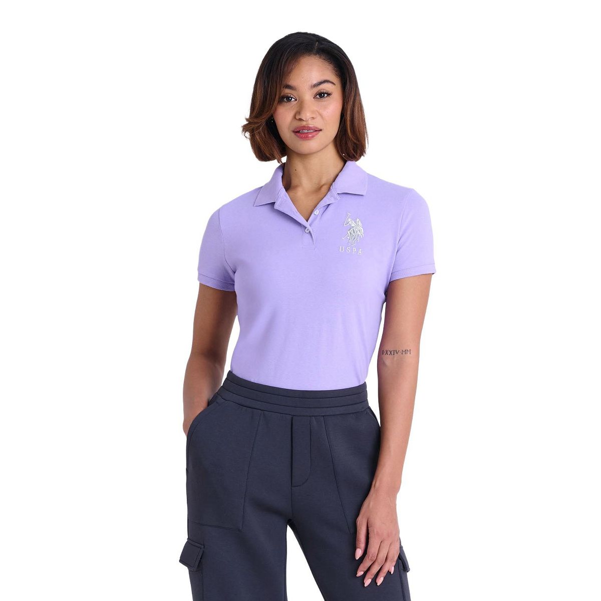 U.S Polo Assn. Women's Metallic Print Polo Shirt - thumbnail 7