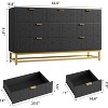 Dresser for Bedroom, 53.5" Wide Dresser Organizer, 7 Drawer with Golden Metal Handle and Legs, Modern Chest of Drawers, Black - 2 of 4