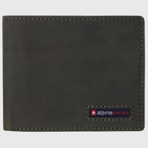 Alpine Swiss Mens Nolan Bifold Commuter Wallet Cowhide Leather RFID Safe Comes in a Gift Box - 1 of 4