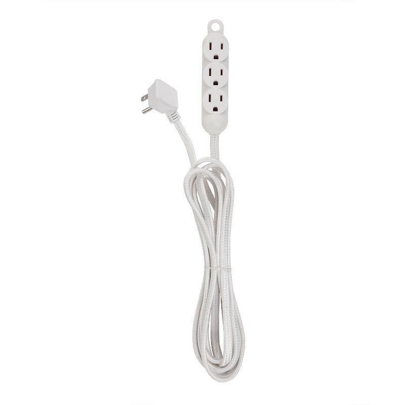 Globe Electric 12&#39; 3 Outlet Extension Cord White, 1 of 4