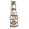 VECELO 69 in. Corner Shelf, 6-Tier Industrial Bookshelf with Metal Frame, Tall Plant Stand with Open Shelves for Small Space, Brown/Gold - 2 of 4
