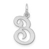 Black Bow Jewelry Sterling Silver, Sophia Collection, Small Script Initial E Pendant - 3 of 4