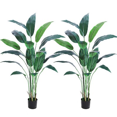 Artificial Bird of Paradise Plant Fake Palm Tree for Indoor Outdoor Modern Decor Faux Plants