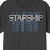 Starship Repeated Text Crew Neck Short Sleeve Charcoal Men's T-shirt - 2 of 3