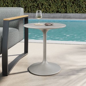 Modway Esme Concrete Side Table - Outdoor Patio Accent Table with Cylindrical Design and Modern Minimalist Look - 1 of 4