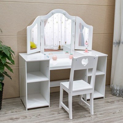 SupLee 1PCS Desk Mirror Student Dressing Bedroom Foldable HD Portable  Princess Square Beauty Small Travel Suitable