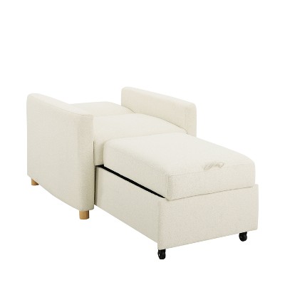 Ivory Down Fill Lawson Accent Chair with Iron Legs
