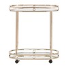 Bartram Oval Bar Cart Champagne Gold - Inspire Q: Mirrored Shelves, Mobile, Modern Style - 2 of 4