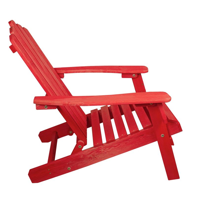 Northlight 36" Red Classic Folding Wooden Adirondack Chair, 4 of 7