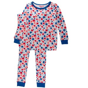 RuffleButts SoftSnooze Big Girls Ruffle Long Sleeve Pajama Set - 1 of 4