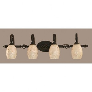 Toltec Lighting Elegante 4 - Light Vanity in  Dark Granite with 5" Ivory Glaze Seashell Shade - 1 of 1