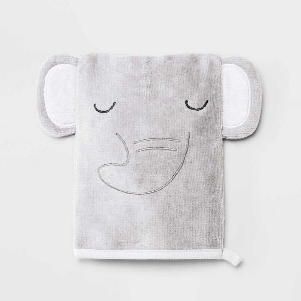 Photos - Towel Baby Elephant Wash Mittens - Cloud Island™ Gray