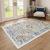 Lahome  Large Floral Border Contrast Short Pile Velvet Rectangular Indoor Area Rug - 3 of 4