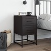 vidaXL Bedside Cabinet Storage End Table Bedroom Living Room Furniture Steel - 3 of 4
