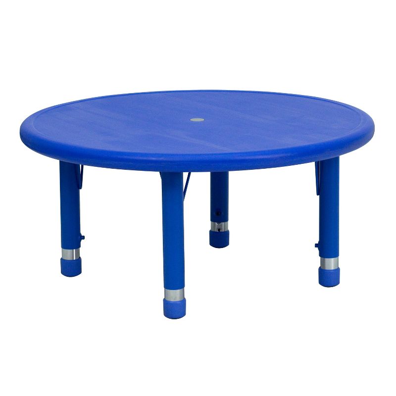 Flash Furniture 33" Round Plastic Height Adjustable Activity Table, 1 of 6