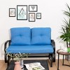 Tangkula 2-Person Outdoor Patio Glider Bench Swing Seat Bench w/ Seat & Back Cushions - 2 of 4