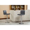 Dolonm Set of 2 35-43.5 in. H Swivel Faux Leather Adjustable Height Bar Stool with Metal Frame & Footrest - 2 of 4