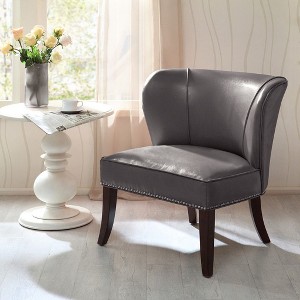 CAVINAS Faux Leather Accent Chair with Mid-Height Backrest,Modern Upholstered Living Room Chairs,Reading Chairs for Living Room - 1 of 4