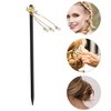 Unique Bargains Hair Chopstick Black Yellow 1 Pc - 3 of 4