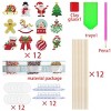 12Pcs Christmas Rhinestones Painting Kits Santa Claus Snowman Gingerbread Man Christmas Stockings Bows Design Rhinestones Art for DIY Art Garden - 3 of 4