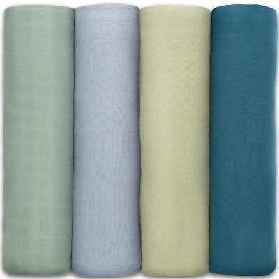 Parker Baby Swaddle Blankets - 3 Pack Of 47"x47" 100% Cotton Muslin Receiving Blankets, Gender Neutral (Dune Set)