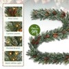 9FT Prelit Christmas Garland with Lights, Realistic Pine Garland for Mantle,Stairs,Indoor & Outdoor Holiday Decor - 3 of 4