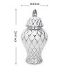 Gulches White and Silver Ceramic Decorative Jar with Lid - Elegant Home Accent - 2 of 4