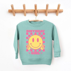 The Juniper Shop Birthday Girl Checkered Youth Ultra-Soft Graphic Sweatshirt - 1 of 3