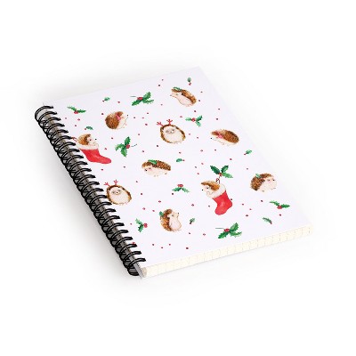 Ninola Design Hedgehog Yuletide Spiral Notebook - Deny Designs