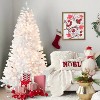 9FT White Pre-Lit Tree 650 Warm Incandescent 1930 Tips Memory Wire Hinged Metal Stand - 2 of 4