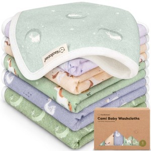 6-Pack Cami Baby Washcloths for Newborn, Organic Cotton Face Wash Cloths for Babies, Soft & Absorbent Baby Bath Towels - 1 of 4