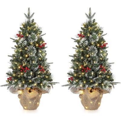 green - linen base - 2pcs