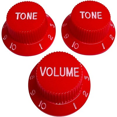 Axlabs Strat-style Knob Kit With White Lettering (3) Red : Target