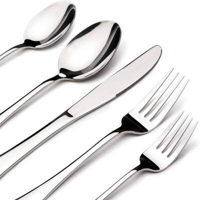 BRINJOY 40-Piece Stainless Steel Silverware Set - Dishwasher Safe Flatware Set for 8