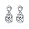 Guili Sterling Silver Rhodium Plated Clear Pear and Round Cubic Zirconia Infinity Drop Earrings, a Stunning Symbol of Everlasting Elegance - 3 of 3