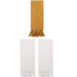 REGALWOVEN 3 Packs Cotton Absorbent Soft Turkish Hand Towels with tassel for Bathroom - 1 of 4