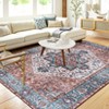 Vintage Floral Medallion Area Rugs for Living Room Dining Room, Retro Accent Low Pile Floor Carpet for Bedroom Home Office - 2 of 4