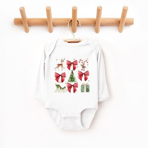 The Juniper Shop Coquette Christmas Collage Baby Long Sleeve Bodysuit - 1 of 3