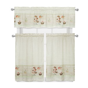 GoodGram Cupcakes 3 Piece Complete Kitchen Curtain Tier & Valance Set - 56 in. W x 15 in. L - 1 of 1