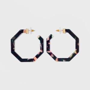 SUGARFIX by BaubleBar Geometric Resin Hoop Earrings - Navy, Women
