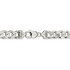 Black Bow Jewelry Men's 11mm, Sterling Silver Solid Flat Curb Chain Necklace - 4 of 4