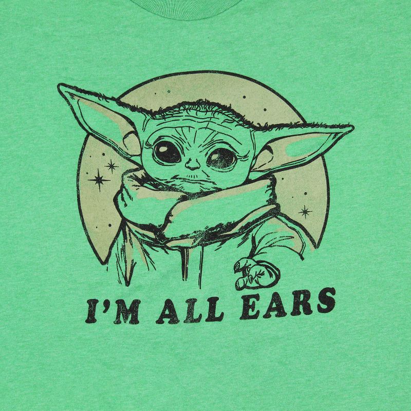 Star Wars The Mandalorian Grogu Baby Yoda I'm All Ears Adult T-Shirt Tee, 2 of 4