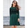Womens Sweater Dress Long Sleeve Crewneck High Waist A-Line Cute Knitted Mini Sweater Dress - 2 of 4