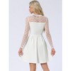 Allegra K Women's Heart Mesh Sheer Long Sleeve Gothic Cocktail Skater Party Dress - 4 of 4