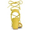 Allegra K Women's Back to College Lace Up Block High Heels Sandals - 4 of 4