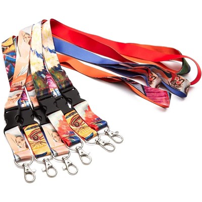 The Gifted Stationery 6 Pack Polyester Key Lanyards, Matisse Print Polyester ID Card Holder, Badges, 3 Designs
