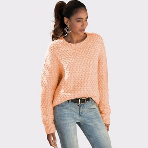 Women's Textured Long Sleeve Sweater - LASCANA - 1 of 4