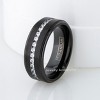 Jewelry Avalanche Mens Black Titanium CZ Eternity Wedding Band, Comfort-fit, 8mm - 2 of 4