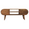 43" Solid Mango Wood TV Stand Media Unit with 2 Drawers, 2 Open Slots, Nordic Legs, and Rounded Edges for Living Room and Bedroom - 4 of 4