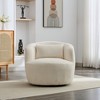 Aortzio 34.25"W Wide Swivel Accent Chair Upholstered Barrel Chair With Pillow - 2 of 4